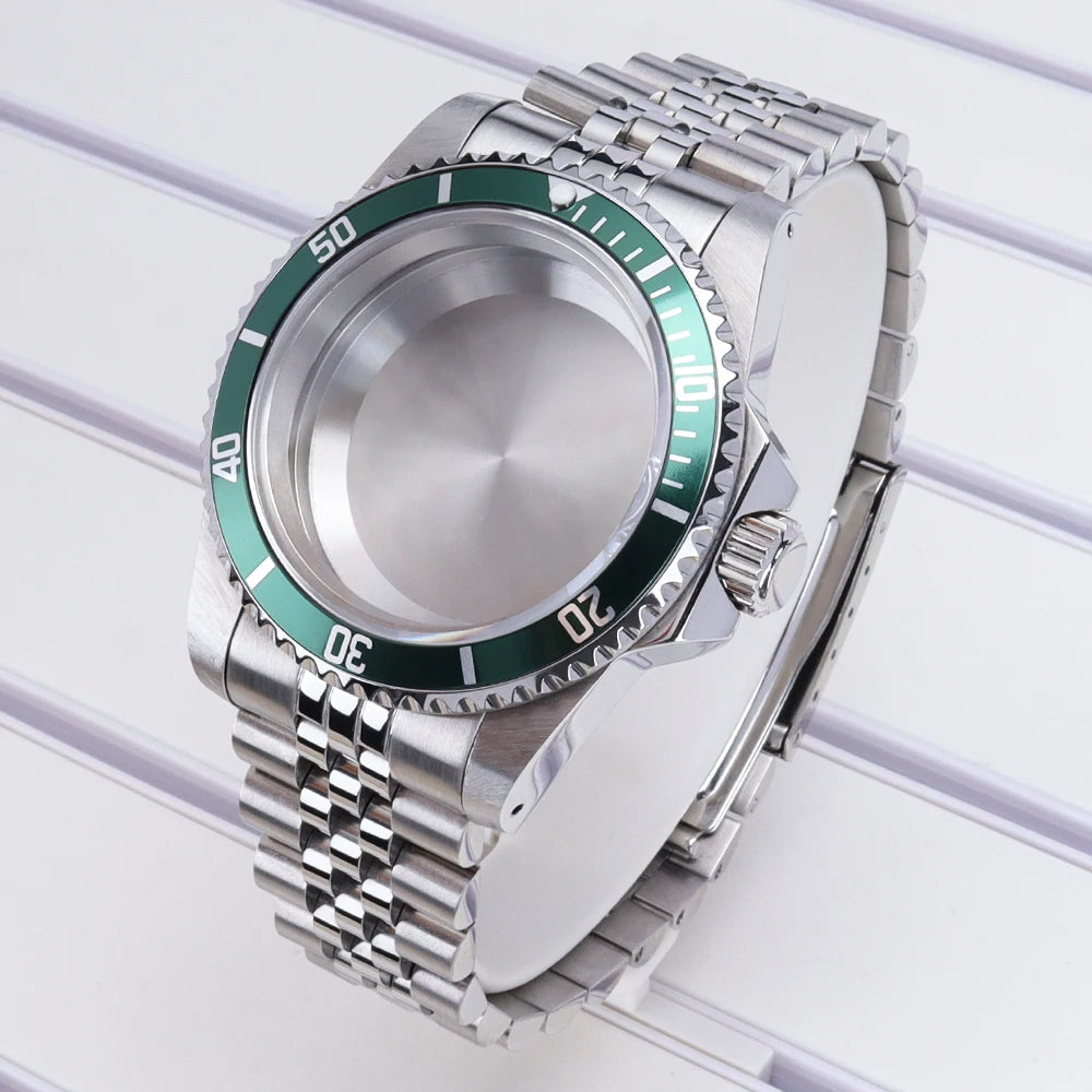 38mm Diving Steel Watch Case Sapphire For NH35 NH36 NH34/38 NH70 For Retro SUB
