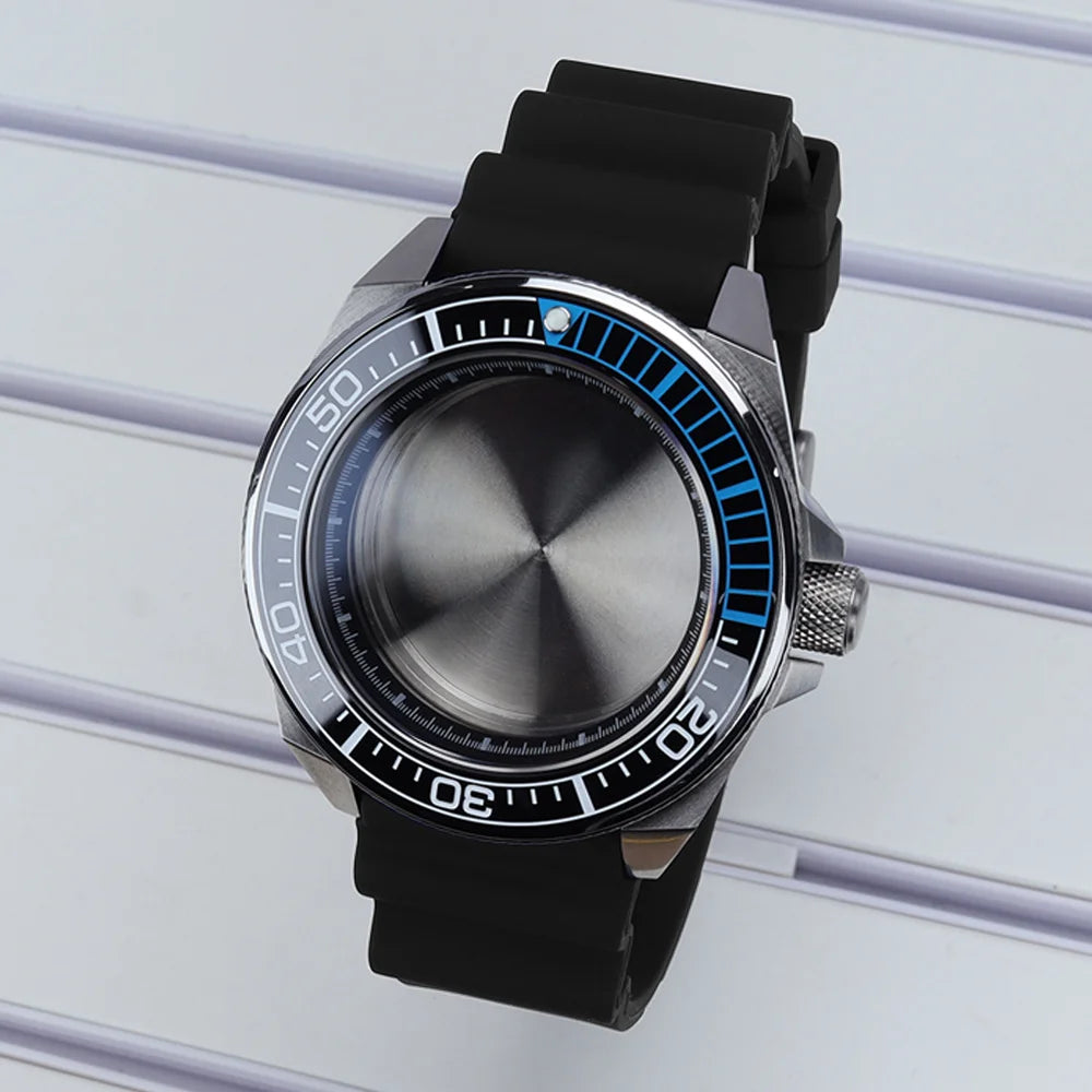 Diving Case 43mm Watch Case Sapphire Glass For Mod Samurai NH35 NH36 NH38 NH34