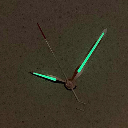 Green Luminous Watch Hands for NH35/NH36/4R/7S Silver Red Second Hand 3Pins