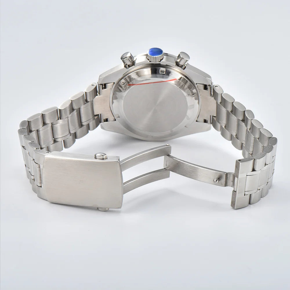 39.7mm Stainless Steel Watch Case Sapphire Glass with Chapter Ring for VK63