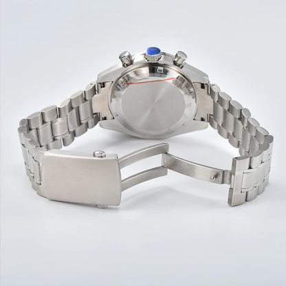 39.7mm Stainless Steel Watch Case Sapphire Glass with Chapter Ring for VK63