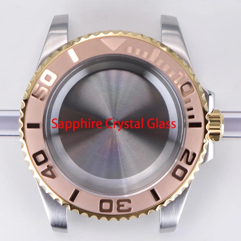40mm Watch Case Sapphire Glass For NH35 NH36 34 8215 2824 PT5000 Fit 28.5mm Dial