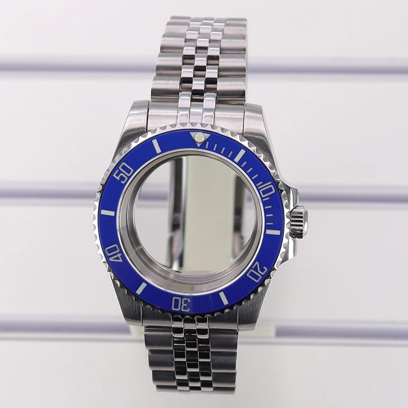 40mm Watch Case Ceramic Bezel Sapphire For Nh35 Nh36 Nh34 Sub Eta2824 Miyota8215