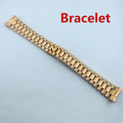Diamond Decorated Steel Watch Case with Sapphire Glass Waterproof Fit NH35/NH36