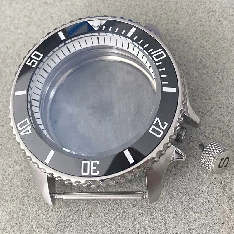 316L Steel 41.5mm 3.8 SKX007 SUB GMT 1-11 Bezel+Ring Watch Case Fit NH35/NH36