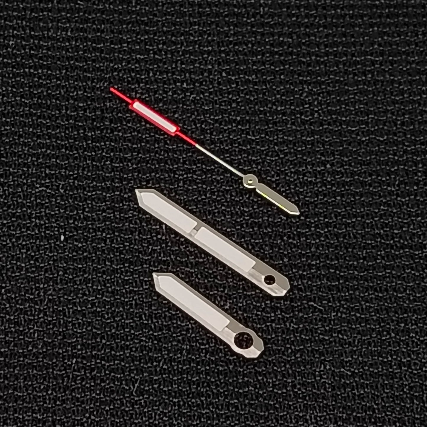 Silvery Pointer Red Second Hand Green Luminous Watch Hands for NH35/NH36/4R/7S