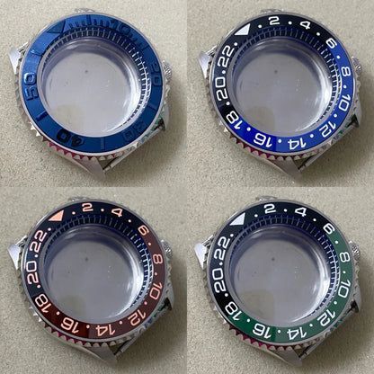 41.5MM Watch Case with Black Chapter Ring+Bezel SKX007 Set for NH35/NH36/4R