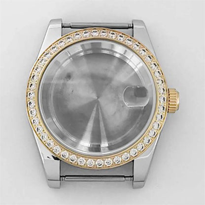 39mm Stainless Steel Diamond Sapphire Glass Watch Case for NH35 NH36 Movement