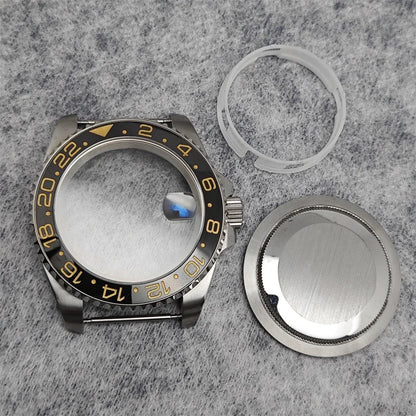 40mm SUB GMT Steel Watch Case for 2813/8215/2836/3804/8200 with Sapphire Glass