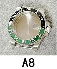 40mm SUB GMT Steel Watch Case for 2813/8215/2836/3804/8200 with Sapphire Glass