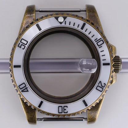 Bronze 40mm Watch Case Ceramic Bezel For SUB NH35/36/34/38/70 Sapphire Glass