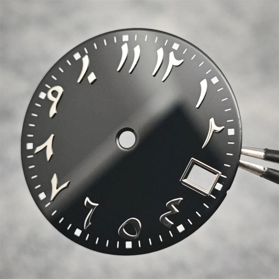 28.5mm Watch Dial Arabic Numeral with Single Calendar for NH70 / NH35 / NH36