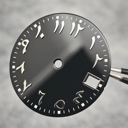28.5mm Watch Dial Arabic Numeral with Single Calendar for NH70 / NH35 / NH36