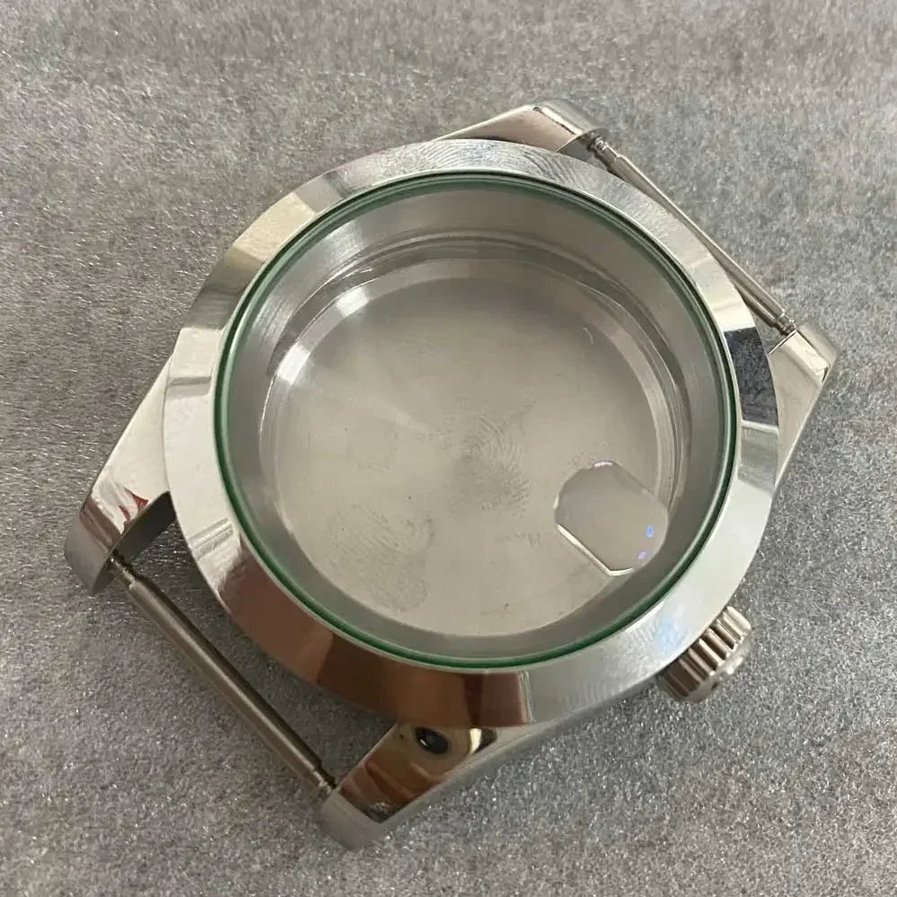 39mm Steel Watch Case Gear Ring Case with Sapphire Glass for NH35/ NH36/ 4R