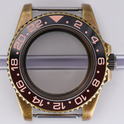 40mm Bronze SUB Watch Case Bezel For NH35/36 GMT NH34/38 4R36 Sapphire Crystal
