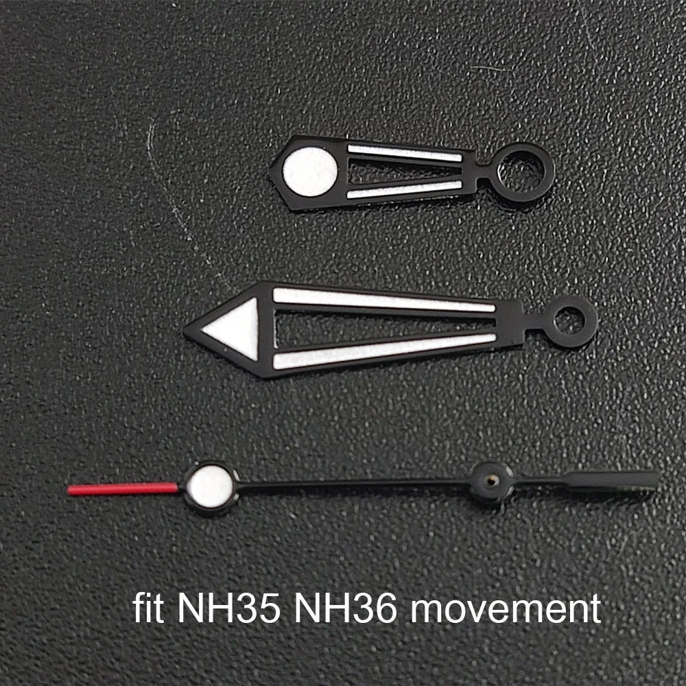 Luminous watch hands for NH35, NH36, ETA 2836, 2824 & Miyota 8205, 8215 movements
