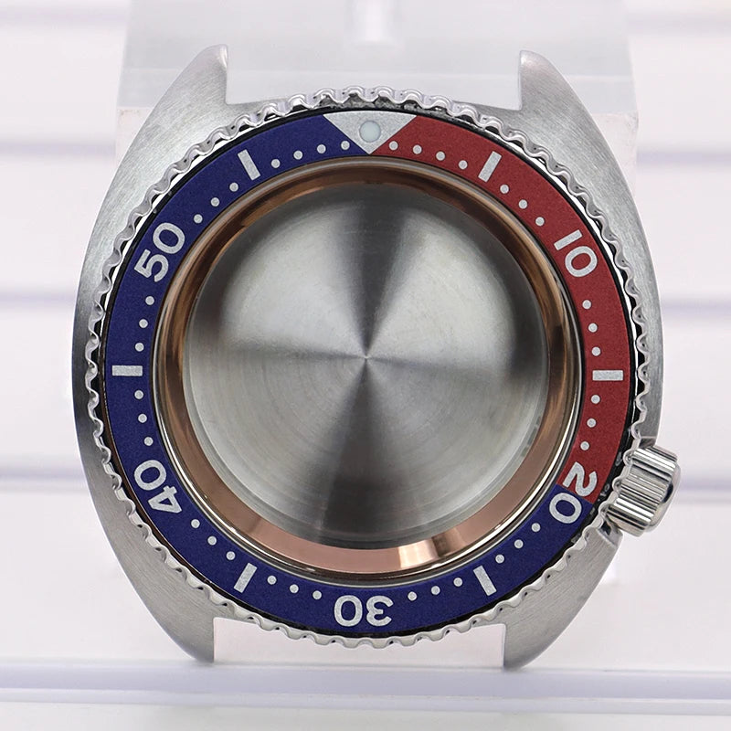 45mm Steel Watch Case Sapphire Glass For Mod skx big Abalone NH35 NH36 NH38