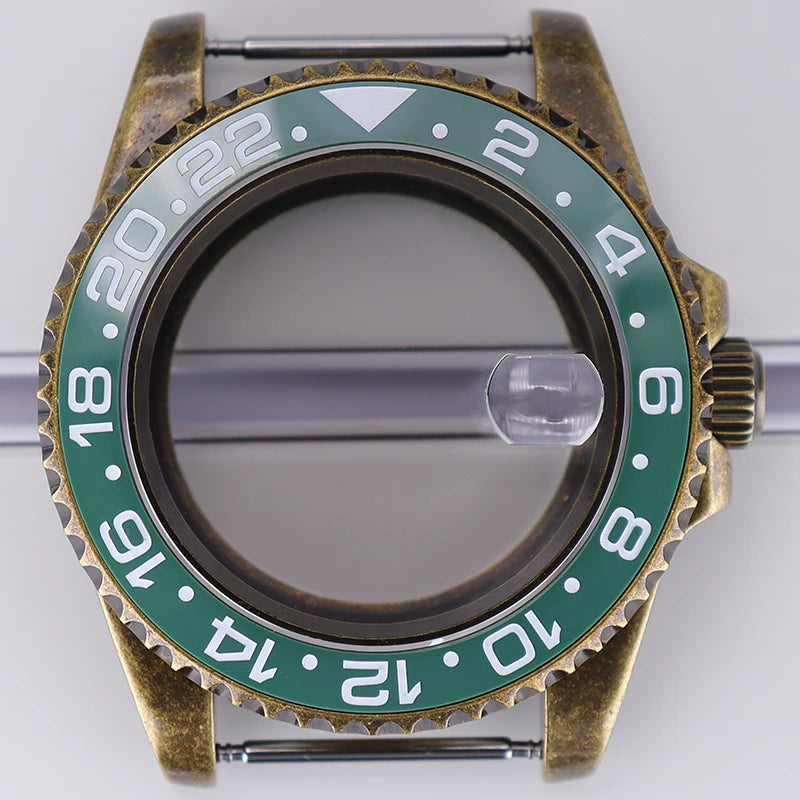 40mm Bronze SUB Watch Case Bezel For NH35/36 GMT NH34/38 4R36 Sapphire Crystal