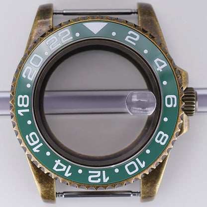40mm Bronze SUB Watch Case Bezel For NH35/36 GMT NH34/38 4R36 Sapphire Crystal