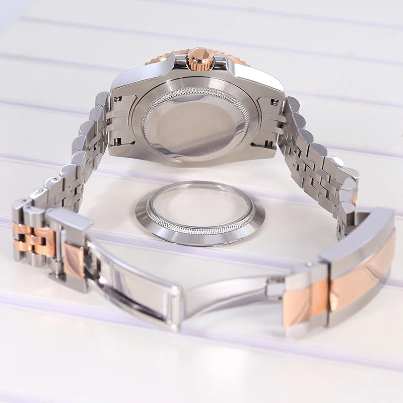 40mm Watch Case Sapphire For Nh35/36 Eta2824 8215 120 Clicks Bezel YACHT MASTER