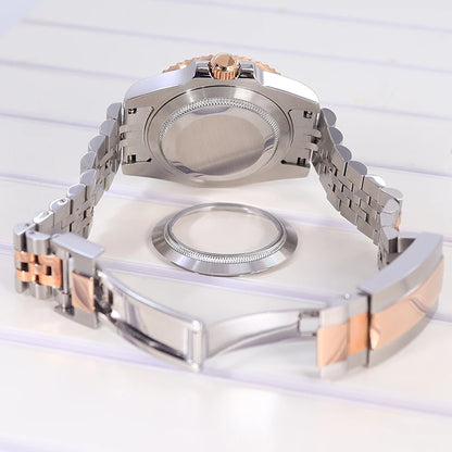 40mm Watch Case Sapphire For Nh35/36 Eta2824 8215 120 Clicks Bezel YACHT MASTER