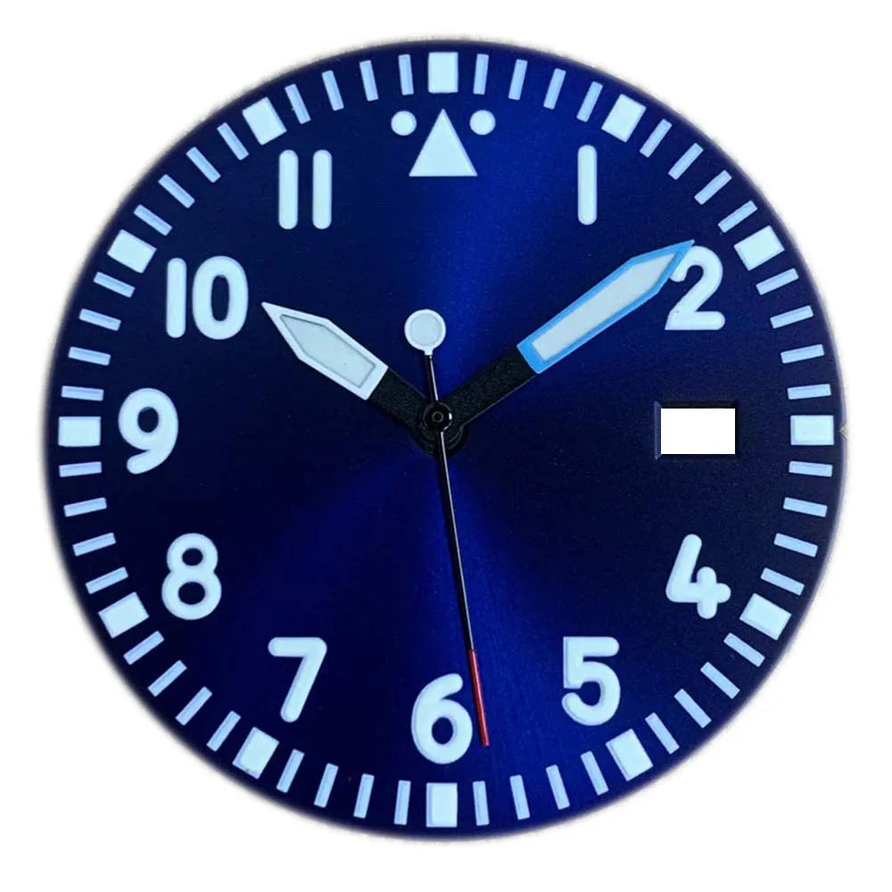 33.5mm Watch Dial + Watch Hands for NH35/NH36/4R/7S Movement Green Luminous