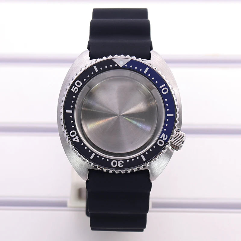 45mm Steel Watch Case Sapphire Glass For Mod skx big Abalone NH35 NH36 NH38