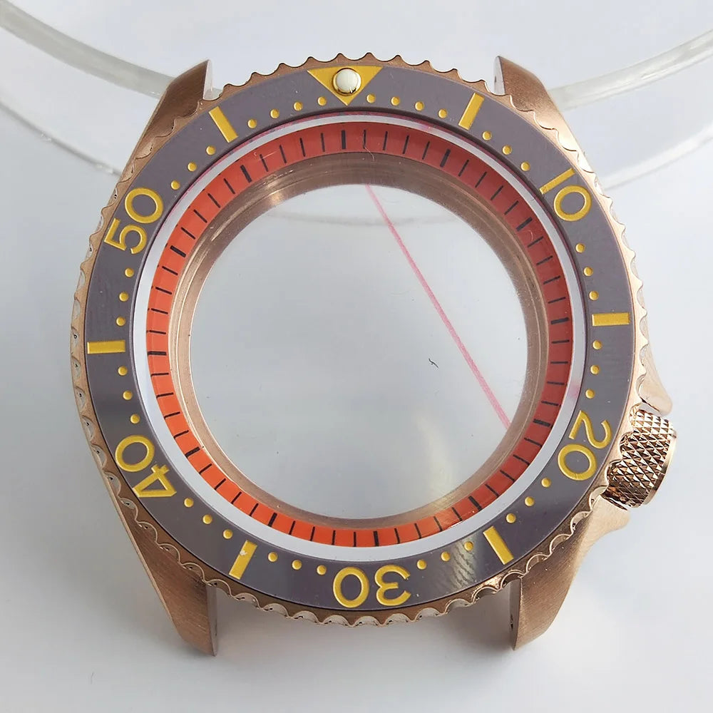 Plane Sapphire Glass Ceramic Bezel Stainless Steel Watch Case Fit NH 35 NH36 Movement High End Waterproof Watch Case