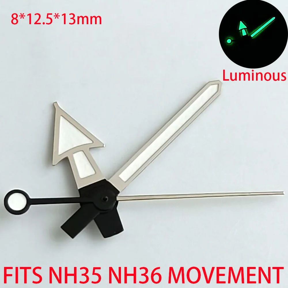 Watch Accessories Pointer NH 35 NH36 Hands Green/Blue Super Luminous Suitable For NH 35 NH36 Movement