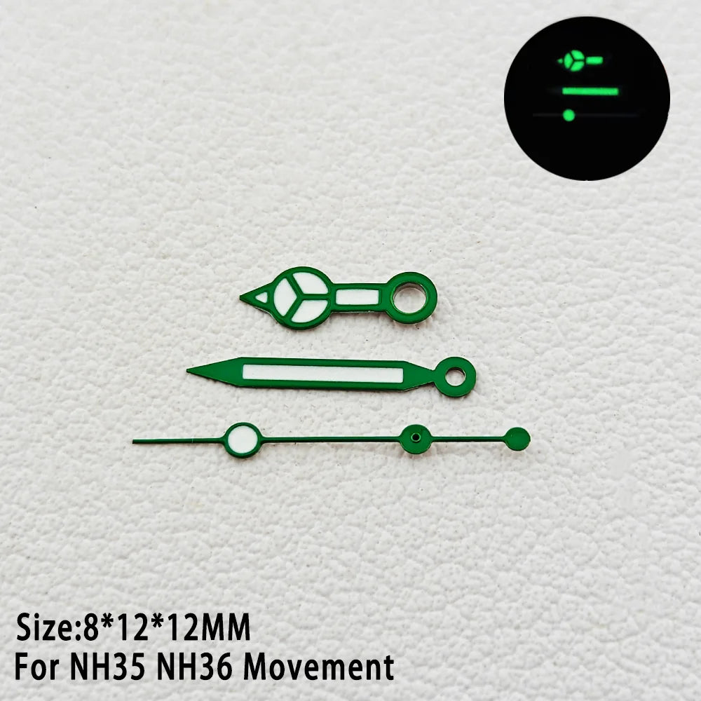 C3 Green Luminous Watch Hands Multi-Color Pointer Men's Pointer for NH35 NH36