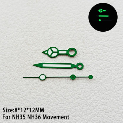 C3 Green Luminous Watch Hands Multi-Color Pointer Men's Pointer for NH35 NH36
