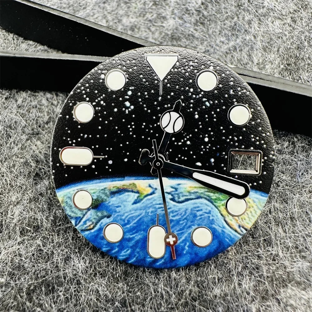 28.5mm Watch Dial Starry Sky and Earth Luminous Surface for NH35/NH36/4R/7S