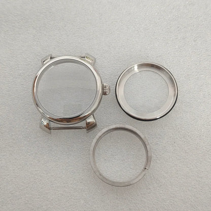 40MM Stainless Steel Silver Watch Case with Mineral Glass for NH35 NH36 Movement