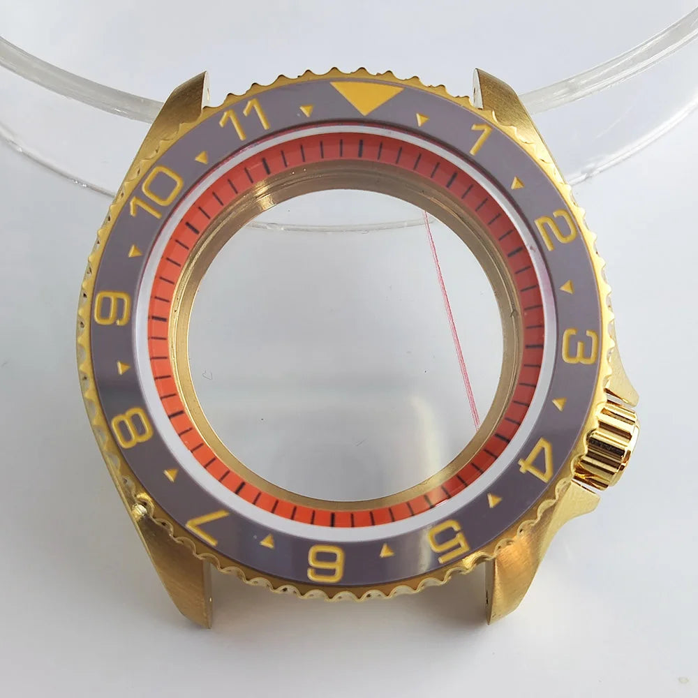 Plane Sapphire Glass Ceramic Bezel Stainless Steel Watch Case Fit NH 35 NH36 Movement High End Waterproof Watch Case