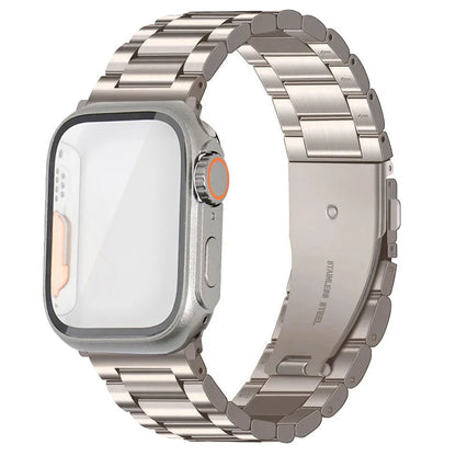 Stainless Steel Strap+PC Cover+Glass for Apple Watch Case Appearance Upgrade