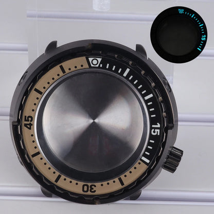 47mm Watch Case Sapphire Crystal For NH35/36 NH38 Modified Tuna Canned C3 Bezel