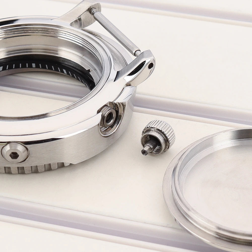 43mm Watch Case For NH34 NH35 NH36 NH38 Tuna Sapphire Crystal Luminous Bezel