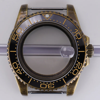 40mm Bronze SUB Watch Case Bezel For NH35/36 GMT NH34/38 4R36 Sapphire Crystal