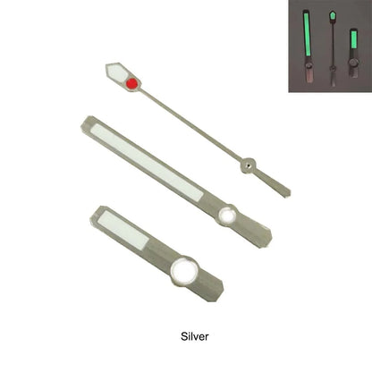 Green Luminous Watch Hands Set for NH35/36/4R/7S Modified 3Pins Silver/Rose Gold