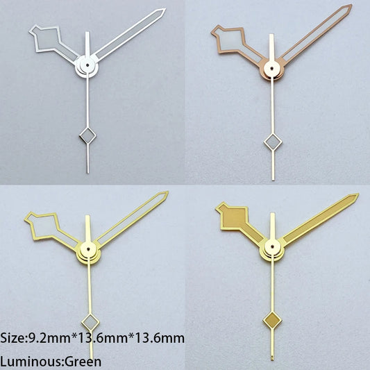 Modified  Green Luminous Simple 9.2*13.6*13.6mm Watch Hands for NH35/NH36/4R/7S