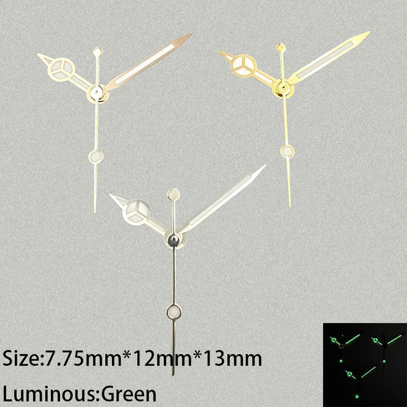 Modified Green Luminous Cusp Watch Hands Pointers for NH35/NH36/4R/7S Movement