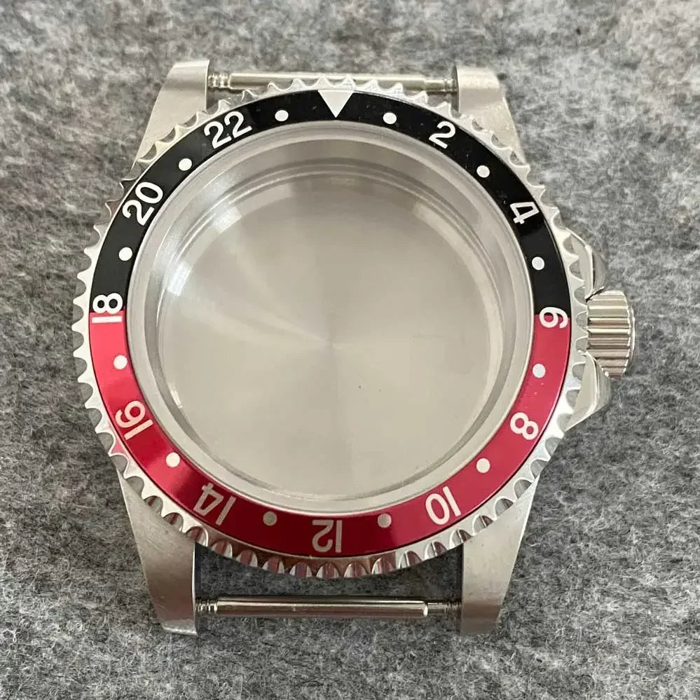 39.5mm Steel Watch Case Retro Flat Mirror Case Sapphire Crystal Fit NH35 NH36