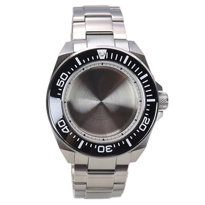 43.8mm Modified Samurai Diving Watch Case Sapphire Glass For NH35 NH36 NH38 4R36
