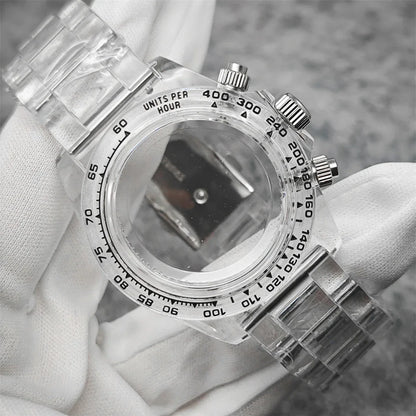 39mm Transparent Acrylic Watch Case 20mm Watch Bands Set 29.5mm Dial  for VK63