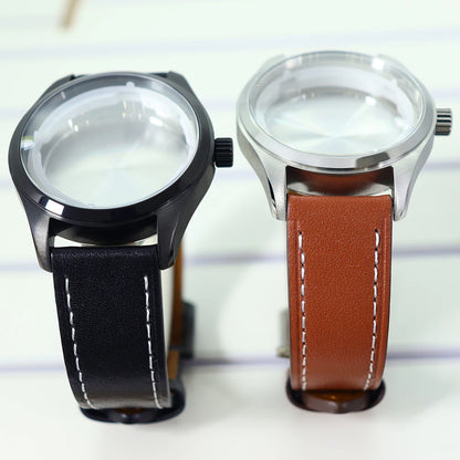 40mm Watch Cases Steel Leather Strap For NH35 NH36 NH38 Eta 2824 Waterproof