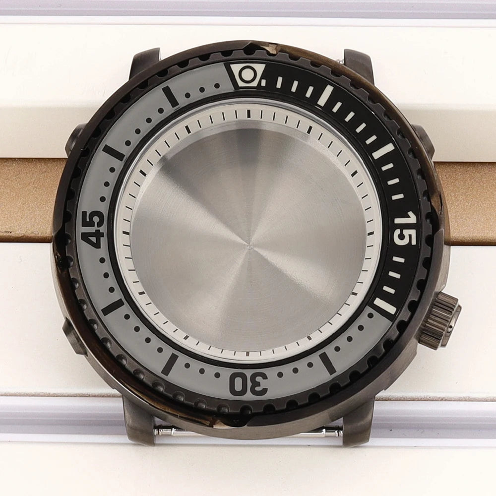 43mm Watch Case For NH34 NH35 NH36 NH38 Tuna Sapphire Crystal Luminous Bezel