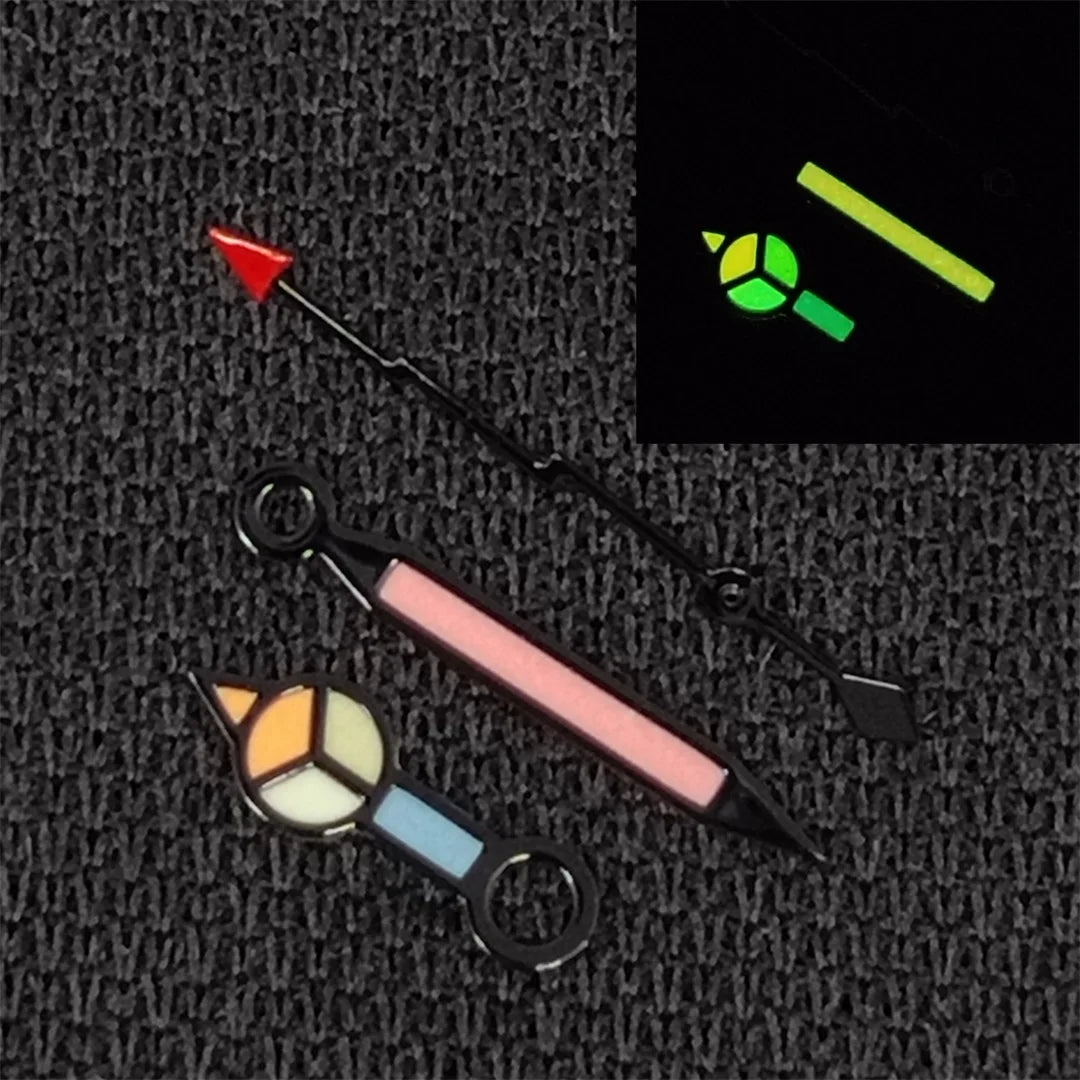 Lightning Second Hand Yellow Green Luminous Watch Hands Set for NH35/NH36/4R/7S