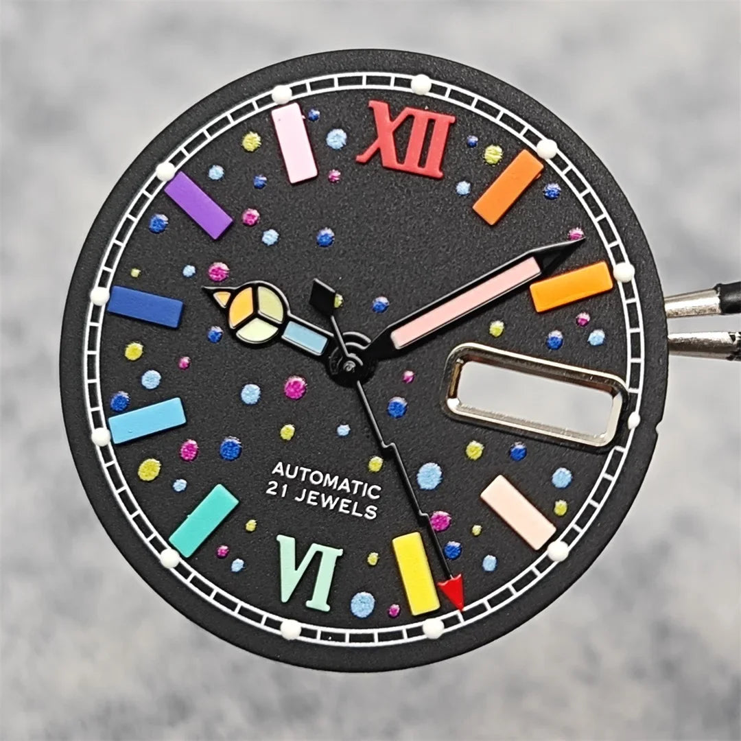 Modified 28.5mm Watch Dial with Hands Set Color Diving Surface for NH35 / NH36