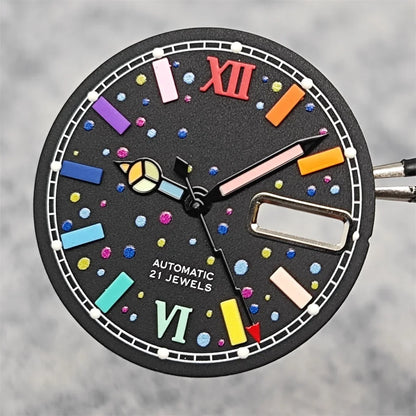 Modified 28.5mm Watch Dial with Hands Set Color Diving Surface for NH35 / NH36