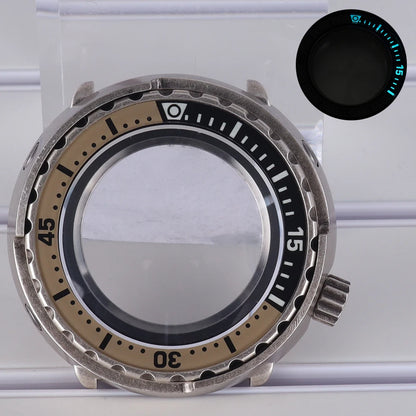 47mm Watch Case Sapphire Crystal For NH35/36 NH38 Modified Tuna Canned C3 Bezel